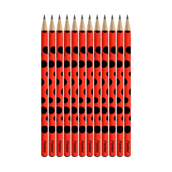 مداد مشکی پنتر مدل Ladybird بسته 12 عددی