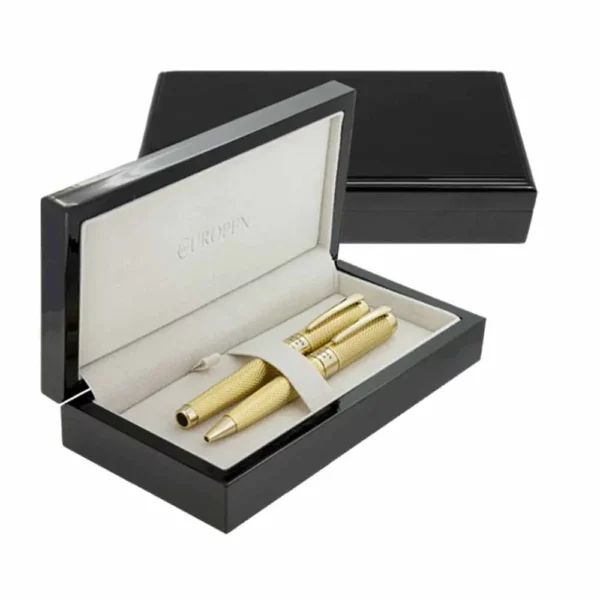 Golden pen and autograph set, European world, 14 carat gold plated autograph tip