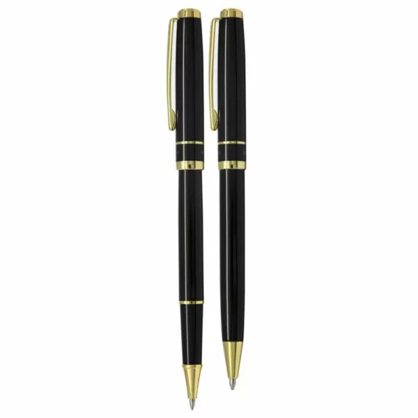 EUROPEN MESSE model fountain pen set, black body, golden clip