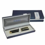 EUROPEN MESSE model fountain pen set, black body, golden clip